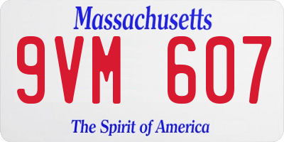 MA license plate 9VM607