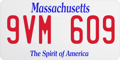 MA license plate 9VM609