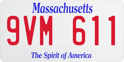MA license plate 9VM611