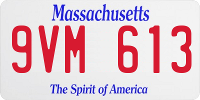 MA license plate 9VM613