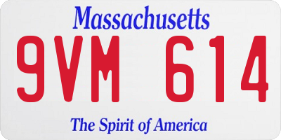 MA license plate 9VM614