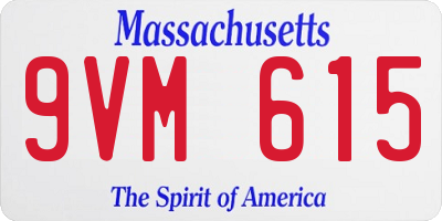 MA license plate 9VM615