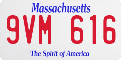 MA license plate 9VM616