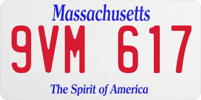 MA license plate 9VM617