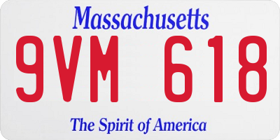 MA license plate 9VM618