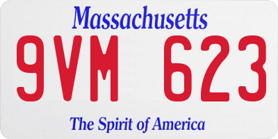 MA license plate 9VM623
