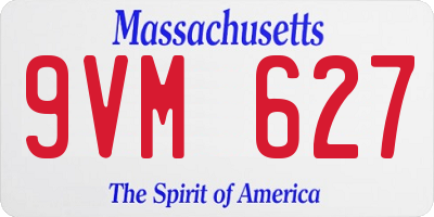 MA license plate 9VM627