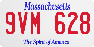 MA license plate 9VM628