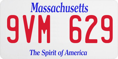 MA license plate 9VM629