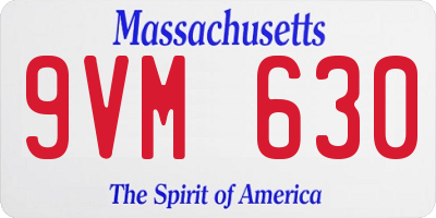 MA license plate 9VM630