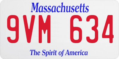 MA license plate 9VM634