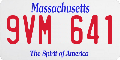 MA license plate 9VM641