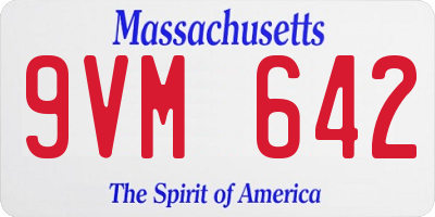 MA license plate 9VM642