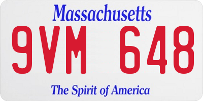 MA license plate 9VM648