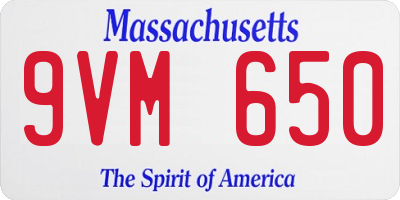 MA license plate 9VM650