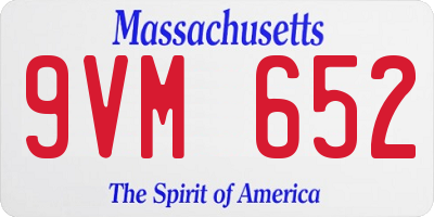 MA license plate 9VM652