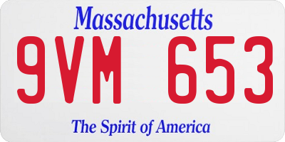 MA license plate 9VM653