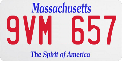 MA license plate 9VM657