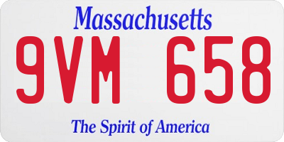 MA license plate 9VM658