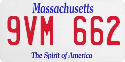 MA license plate 9VM662