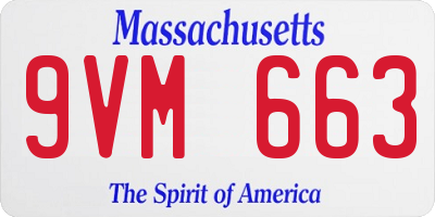 MA license plate 9VM663