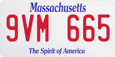 MA license plate 9VM665