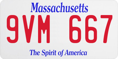 MA license plate 9VM667