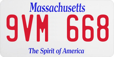 MA license plate 9VM668