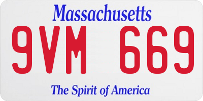 MA license plate 9VM669