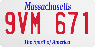 MA license plate 9VM671