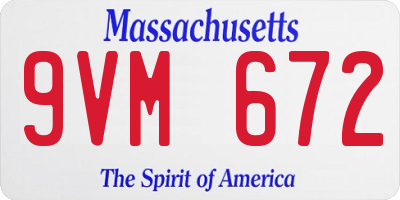 MA license plate 9VM672