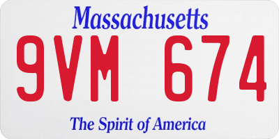 MA license plate 9VM674