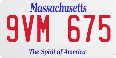 MA license plate 9VM675