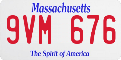 MA license plate 9VM676