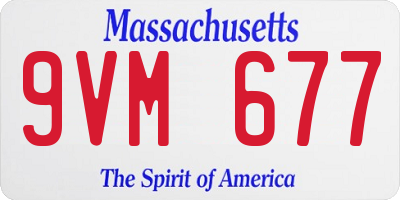 MA license plate 9VM677