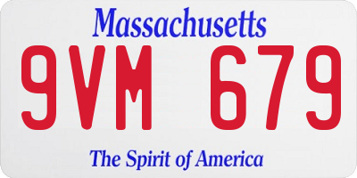 MA license plate 9VM679