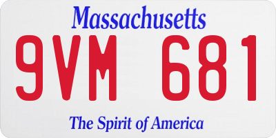 MA license plate 9VM681