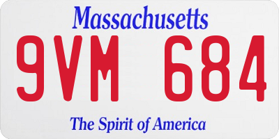 MA license plate 9VM684