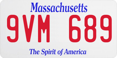 MA license plate 9VM689