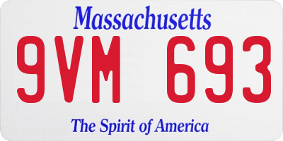 MA license plate 9VM693
