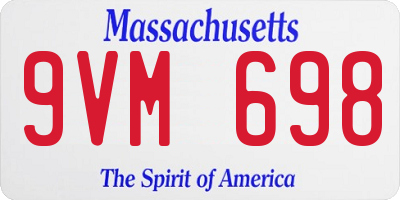 MA license plate 9VM698