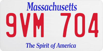 MA license plate 9VM704