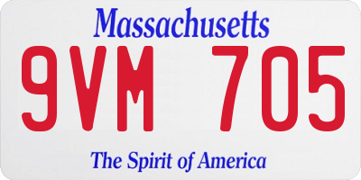 MA license plate 9VM705
