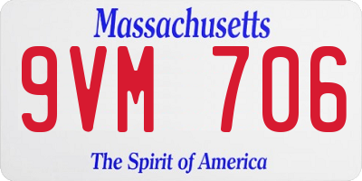 MA license plate 9VM706