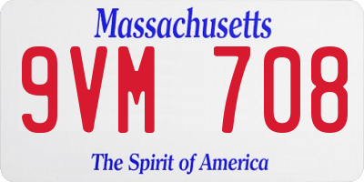 MA license plate 9VM708