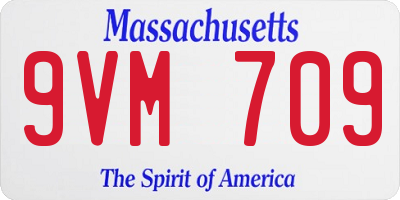 MA license plate 9VM709