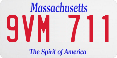 MA license plate 9VM711