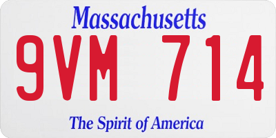 MA license plate 9VM714