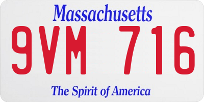 MA license plate 9VM716