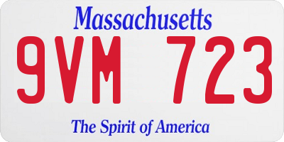 MA license plate 9VM723